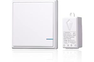 Lancoon Wireless Lichtschalter Und Empfänger Kit, Fernbedienung Auf 30M Reichweite Für Lichter Lampen Leds Ventilatoren KleinGerät (1 Schalter Und 1 Empfänger)