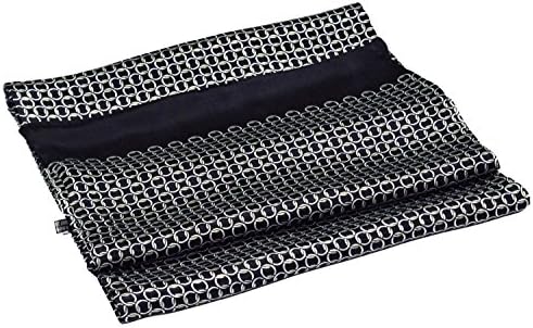 Black Cream Chain Printed Double Layer Long Silk Scarf