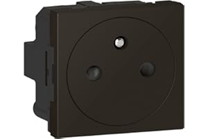 LEGRAND - Prise Electrique Murale avec Terre Mosaic Surface - Prise 2P+T à Fixation par Emboîtement - Fabriqué En France - Noir Mat