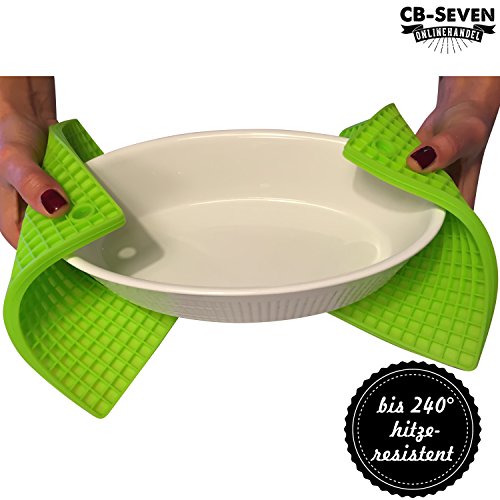 cb-seven’s 4-in-1 Profi Silikon Topfuntersetzer / Topflappen, Set (4 Stück), hohe Qualität, 4 Farben wählbar, multifunktional, langlebig, spülmaschinenfest, 8 mm stark - 3