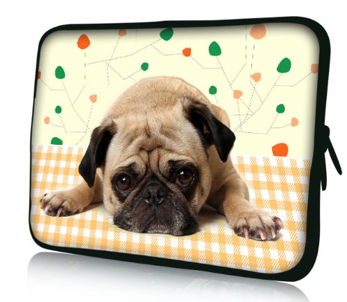 Luxburg® Design Laptoptasche Notebooktasche Sleeve für 13,3 Zoll (auch in 10,2 Zoll | 12,1 Zoll | 13,3 Zoll | 14,2 Zoll | 15,6 Zoll | 17,3 Zoll) , Motiv: Mops