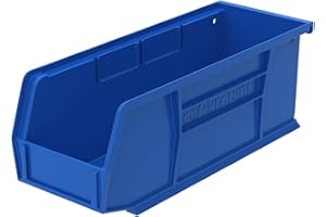 Akro-Mils 30224BLUE - Apilamiento de plástico colgando bin akro, 11 pulgadas por 4 pulgadas por 4 pulgadas, azul, caso de 12