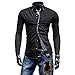 Produktbild Qmber Herren Hemd Slim fit Comfort Langarm Übergrößen Herren Hemd Business normal fit - Langarm Hemden männer Anzug - Hochzeit Freizeit Anzug Arbeit - Männer Lange Shirt Top Bluse (M, Schwarz)