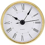 Hicarer 2,8 Zoll (70 mm) Römische Ziffer Quarzuhr Einfügen mit Gold Trim