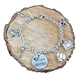 Zamak bañado en plata MISORPRESA Pulsera con Colgantes. Profesion Super Enfermera. Regalo Enfermera