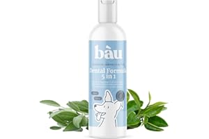 BÀU Bau Cosmesi Dental Formula 5 in 1, Additivo per Acqua Dentale Cani, Migliora l'Alito Cane e la Salute Gengivale Evitando la Formazone di Tartaro e Contrastando la Formazioni di Batteri, Rinfrescante