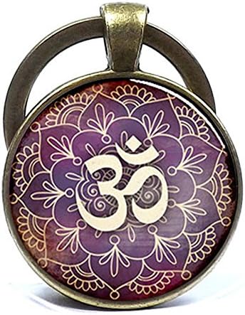 Om Keychain , Om Symbol Key Ring , Namaste Keyring , Zen Keychain , Yoga Key Ring Jewelry, Buddhist Jewelry