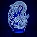 Produktbild GAOXUE nachtlicht Lampe,Led Night Light Dragon mit chinesischen Eigenschaften Mythos Kultur Prospious 3D Illusion Loong Farbwechsel Hoom Coole 3D-Lampe Touch Switch @ Remote Control