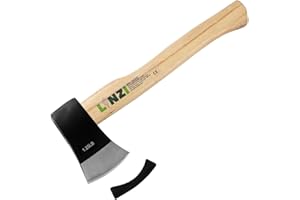 LINZI Hand Axe with Wooden Handle 1.25lb Ideal for Outdoor Gardening, 331222,Black