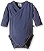 Pippi Baby-Boys Wrap-Around Long Sleeve-Solid Bodysuit, Vintage Blue, 0-3 Months (Manufacturer Size:50)
