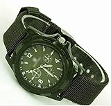 Mode Sport Stil Militaer- Armee Pilot Stoff Band Mann Armbanduhr Uhr Outdoor Nylon Armband Grüne