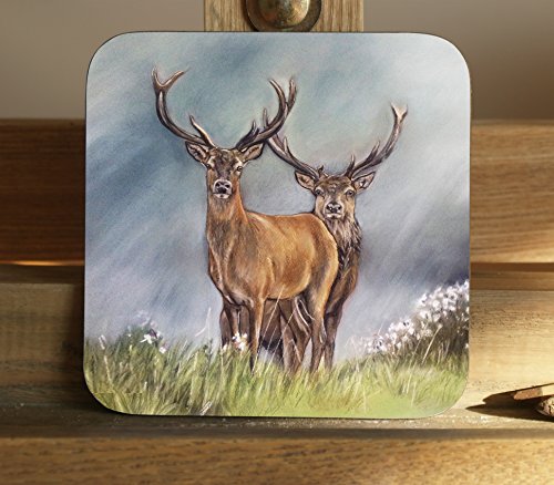 Set of 4 Stag Coasters by Irish Artist Grace Scott