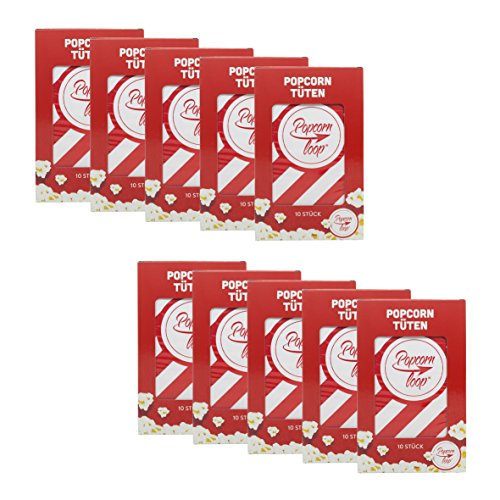 Die Original Popcornloop Popcorntüten 5 x 10er Packungen Insgesamt 50 Stück Material Aus Papier Heimkino Erlebnis - 6
