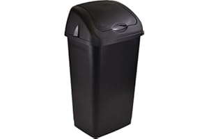 Sterling Ventures 60 Litres Premium Plastic Swing Bin for Home and Kitchen Rubbish Waste (Black)
