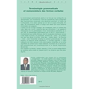 Terminologie Grammaticale et Nomenclature des Formes Verbales