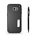 Produktbild Samsung Galaxy S6 Edge Plus Hülle 5.7", Alfort 2 in 1 Schutzhülle Hart PC + TPU Case Cover Telefon Kasten für Samsung Galaxy S6 Edge Plus 5.7" Funktion der wärmestrahlung und Unterstützte Telefone ( Schwarz ) + Schwarz Stylus Pen