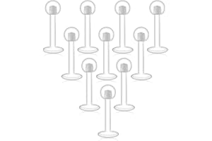 D.Bella 16G Lippenpiercing Stecker Retainer Durchsichtig Plastik Labret Ring Retainer Flexible Bioflex Ohrstecker Tragus Helix Daith Piercing Retainer Kunststtoff Cartilage Ohrpiercing