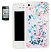 Produktbild Apple iphone 4/4s Hülle mit Panzerglas,Ultra Slim Silikon Soft TPU Crystal Clear Paillette Bling Bling Case,Glitzer Wasserdicht Shockproof Anti Slip Stoßfest Protection Durchsichtig Handyhülle Bumper Thin Silicon Tasche für Apple iphone 4/4s 3.5Zoll-[schmetterling]+Panzerglas/Schutzfolie/Displayschutzfolie