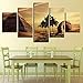 Produktbild Meaosy Leinwandbilder Home Wand Kunst Dekor Wohnzimmer 5 Stücke Ägyptischen Pyramiden Gemälde Hd Drucke Sonnenuntergang Wüste Poster -40X60/80/100Cm