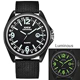 Herrenuhren,Gaddrt Militär Herren Quarz Army Watch schwarzes Zifferblatt Datum Luxus Sport Armbanduhr (A)