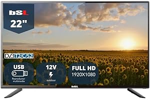 BSL BEAUTIFUL SOUND LINE TV 22" pollici BSL-22112V | LED | con USB Lettore multimediale | TDT2 (DVBT2) | Connettore HDMI | 1920 x 1080 | Classe di efficienza energetica F | Tensione di esercizio 12v e 220v