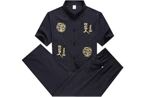 LaoZanA Hombres Ropa China Tradicional Antigua Disfraz Traje Tang Tai Chi Uniforme