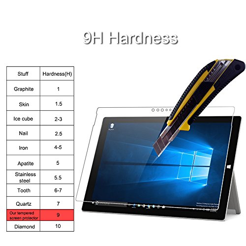 Microsoft Surface Pro 4 Schutzfolie,Vikoo Glasfolie Hartglas 9H Panzerglas Panzerglasfolie für Microsoft Surface Pro 4 - 2