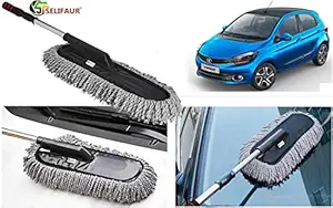 Selifaur Microfiber Flexible Duster Car Wash | Car Cleaning Accessories | Microfiber | Brushes | Dry/Wet Home, Kitchen, Office Cleaning Brush with Expandable Handle for - Tata Tiago 2019