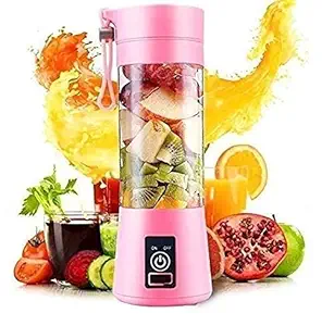 Shreem Brzee Portable Blender, Electric Rechargeable Juicer USB Juicer Cup, Fruit Mixer Jar Machine with 6 Blades for Home and Travel (380 ml, MultiColor)