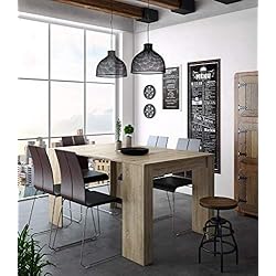 Home Innovation - Table Console Extensible, rectangulaire avec rallonges, jusqu'à 140 cm, pour Salle à Manger et séjour, Couleur chêne Clair brossé. Jusqu´à 6 Personnes.