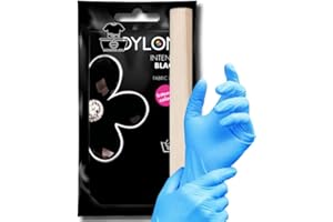 BVO LUXE Black Fabric Dye Kit – Hand Use Powder Dye for Clothes with Gloves & Stir Stick – Ideal for Jeans, Cotton, Linen, Wool & More. Intense Black (50g)