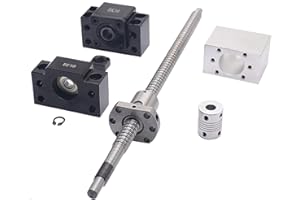 SFU1204 Ball Joint Spindle Set 400 mm Threaded Spindle Stainless Steel Ball Driving Spindle with BK10 / BF10 Support, Nut Housing and Clutch Kit CNC Parts