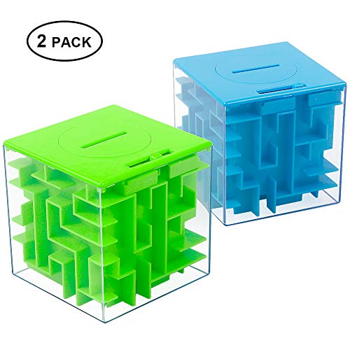 Twister.CK Money Maze Puzzle Box, Caja de sostenedor de Regalo de Dinero único, Juegos de Puzzle Divertidos de Maze para niños y cumpleaños de Adultos (2PACK)