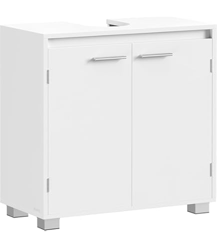 tectake® wastafelonderkast, wastafel onderkast, badkamerkast voor onder wastafel, spoelbak, kast meubel badonderkast, wastafelonderkast voor badkamer & WC, badkamermeubel - wit