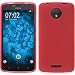 Produktbild PhoneNatic Case für Lenovo Moto C Plus Hülle Silikon rot matt + 2 Schutzfolien