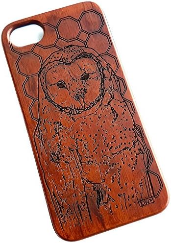 Wooden engraved Owl phone case for iPhone 6, 6S, 7 & 8 . Real solid wood, hand made, carved artwork. Drop & scratch proof, providing premium protection for your smart phone