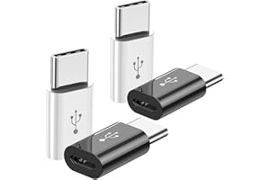 MEPSIES Adattatore Micro USB a USB C (4 Pezzi), Compatibile con Samsung Galaxy, Cellulari di Tipo-C, Tablet e Altro (2 Nero e 2 Bianco)
