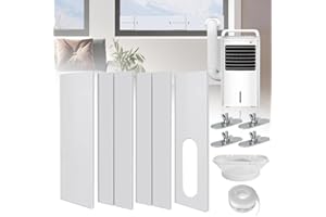 TGKYK 4 Pcs Kit Ventana Aire Acondicionado Portatil, 130mm Adaptador Ventana Aire Acondicionado con Acoplador, Adaptador Aire Acondicionado Portatil de PVC para Ventana Corrediza