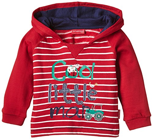 SALT AND PEPPER Baby Boys Hooded Long Sleeve Sweatshirt -  Red - 12-18 Months