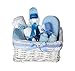 Grace White Wicker Blue Gingham Baby Hamper / Baby Shower Gift / New Arrival Gift