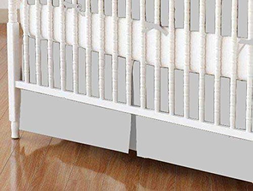 SheetWorld - MINI Crib Skirt (24 x 39) - Flannel - Silver Grey - Made In USA by sheetworld