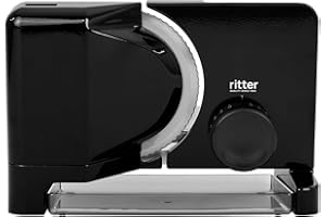 ‎RITTER ritter E 16 Elektrischer Allesschneider & Brotschneidemaschine aus Metall mit ECO-Motor, Made in Germany, Schwarz