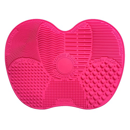 Contever® Convenient Silicone Brush Cleaner Cleaning Mat Pad Board 23*17cm (Rose)