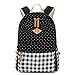 Produktbild Ambielly beiläufige Art-Leinwand-Laptop-Rucksack Art und Weise nette Reise Schule College-Umhängetasche Bookbags Daypack für Damen Mädchen (Schwarz-1)