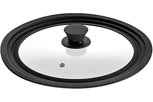 Schulte-Ufer Adriana Couvercle universel en verre pour poêles de 24 cm, 26 cm et 28 cm de diamètre, noir