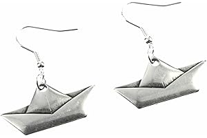 veliero d'argento Origami orecchini in barca a vela di carta Miniblings