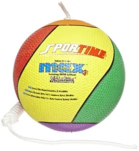 Sportime Max Tether Ball with Nylon Rope - Official Size and Weight - Multicolor