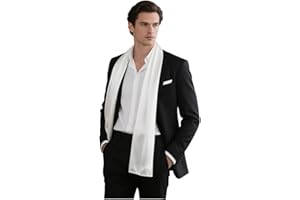 LA FERANI Sciarpa da uomo 100% seta chiffon sciarpa sciarpa sciarpa di seta 180 x 80 cm tinta unita per abito blu scuro panno di seta Stola Business Style regalo per lui
