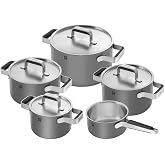 ZWILLING Pure tencere seti, 5 par&ccedil;a, 18/10 paslanmaz &ccedil;elik, seramik dış kaplama, Stay-Cool kulplar, bulaşık makinesinde yıkan