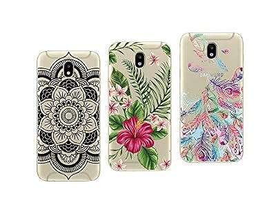 Novago Pack de 3 Coques Compatible avec Samsung Galaxy J5 2017 (J530) en Gel Souple et résistant Anti Choc avec Impression de qualité (x3, Multicolore 8)